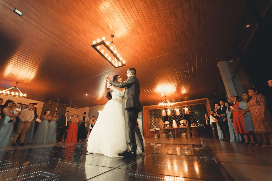 Wedding couple sharing their first dance